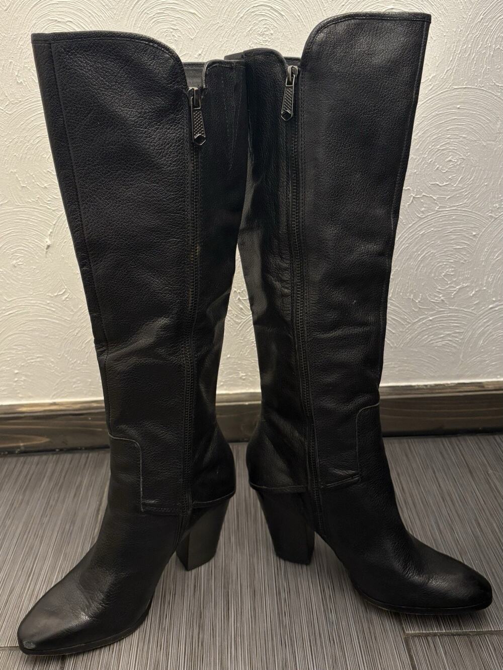 Donald J Pliner Black Leather Sandora Knee High Boots Women’s 7M
